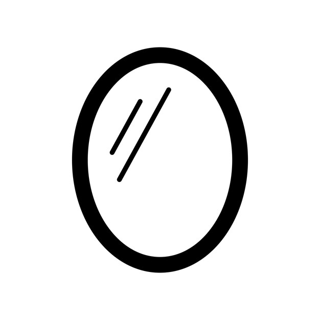 plantilla de diseño vectorial de icono de espejo simple y limpia
