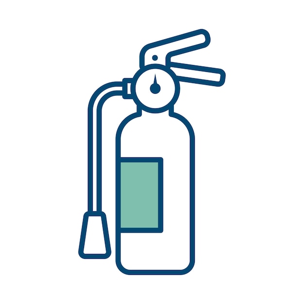 Plantilla de diseño vectorial de icono de extintor de incendios en fondo blanco.