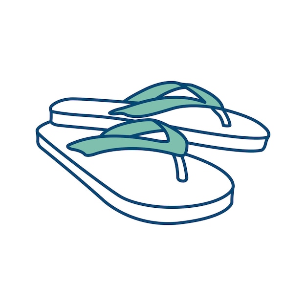 plantilla de diseño vectorial de icono de flip flop en fondo blanco