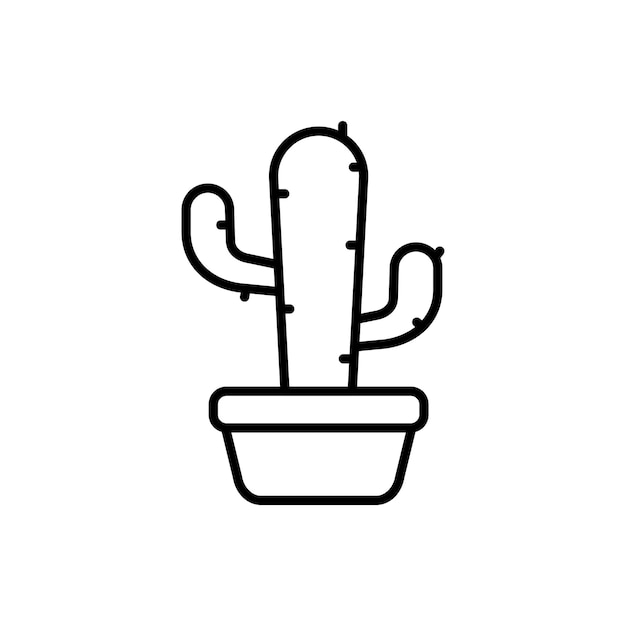 plantilla de diseño vectorial de icono de flor de maceta simple y moderna