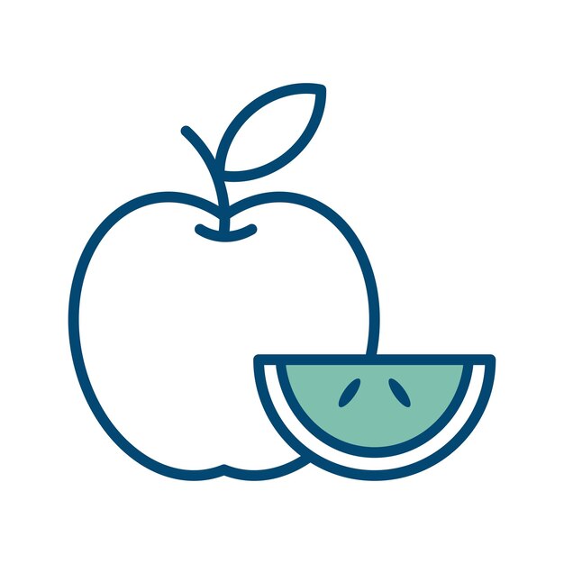 Vector plantilla de diseño vectorial de icono de fruta de manzana en fondo blanco