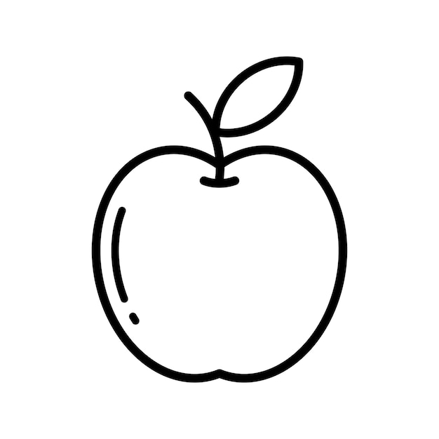 plantilla de diseño vectorial de icono de fruta de manzana en fondo blanco