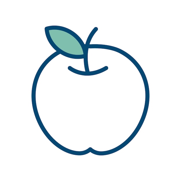 plantilla de diseño vectorial de icono de fruta de manzana en fondo blanco