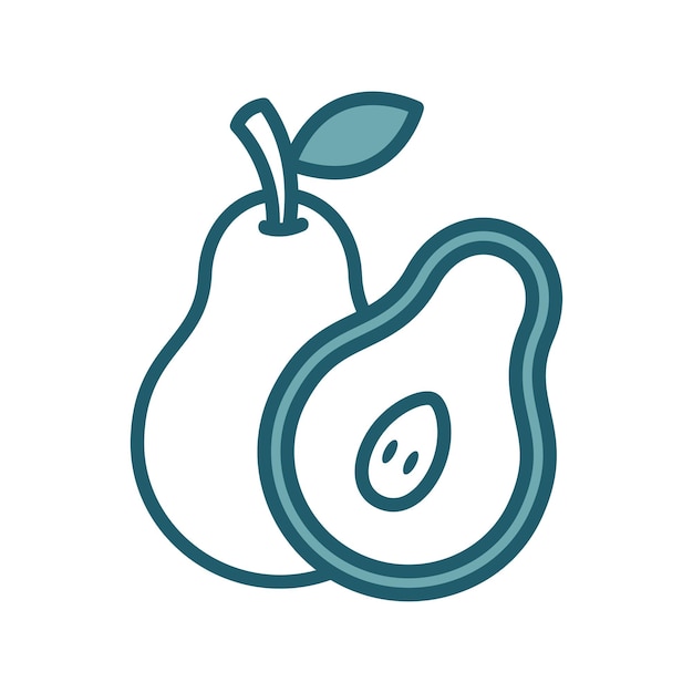 plantilla de diseño vectorial de icono de fruta de pera simple y limpia