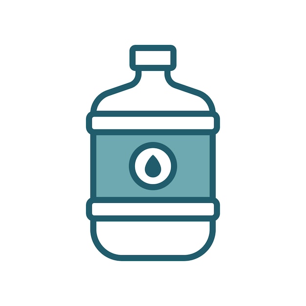 plantilla de diseño vectorial de icono de galón de agua simple y limpia