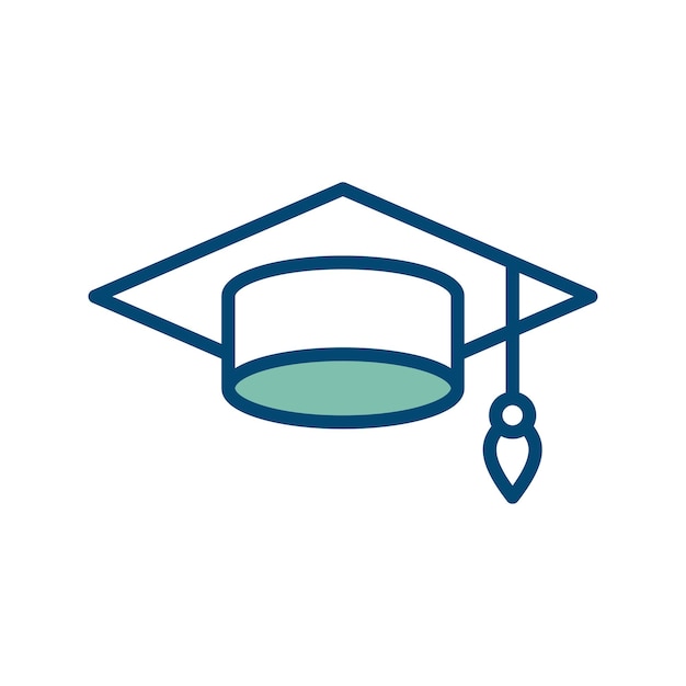 Plantilla de diseño vectorial de icono de gorro de graduación en fondo blanco