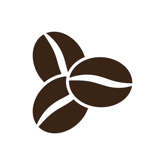 plantilla de diseño vectorial de icono de grano de café en fondo blanco