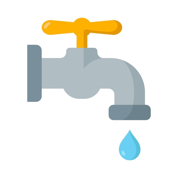 plantilla de diseño vectorial de icono de grifo de agua en fondo blanco