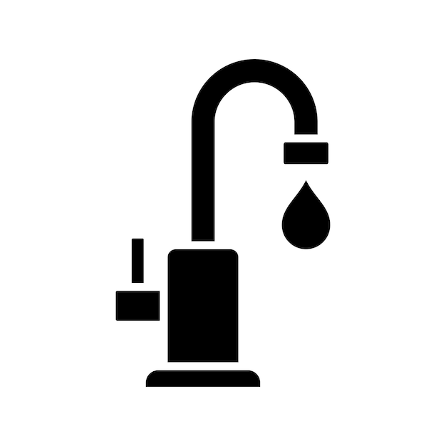 plantilla de diseño vectorial de icono de grifo de agua en fondo blanco