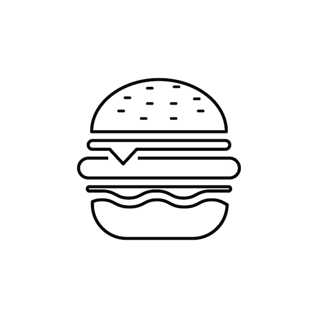 plantilla de diseño vectorial de icono de hamburguesa