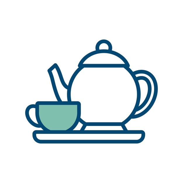 plantilla de diseño vectorial de icono de hora del té en fondo blanco
