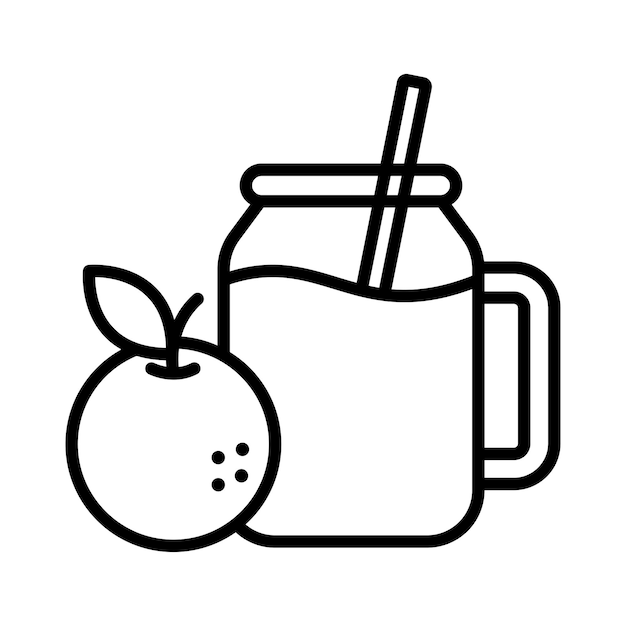 plantilla de diseño vectorial de icono de jugo de naranja simple y limpia