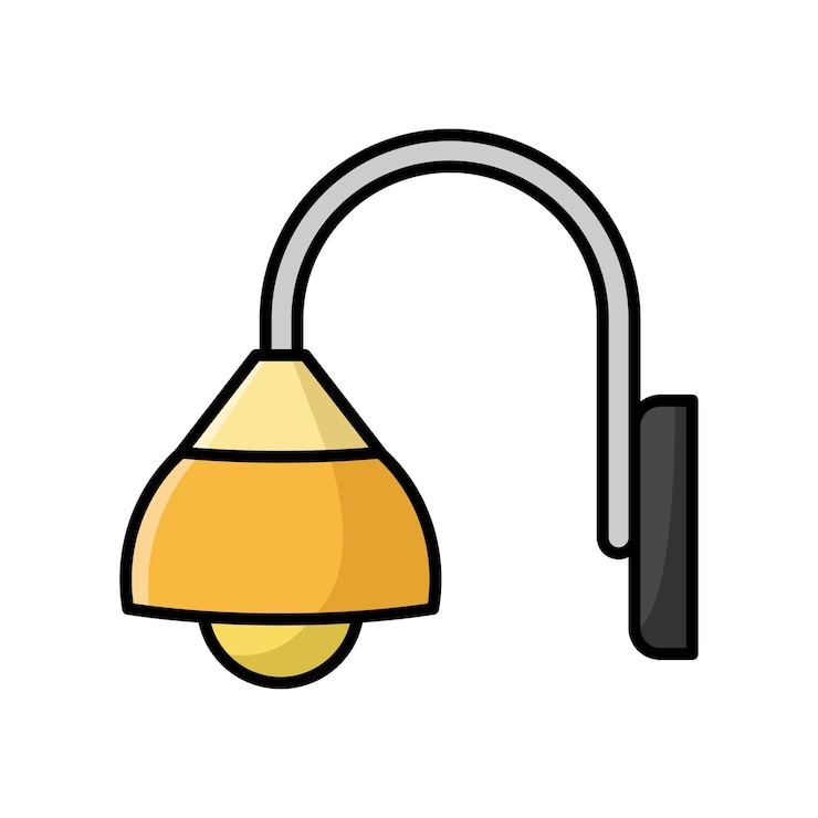 Vector plantilla de diseño vectorial de icono de lámpara de pared en fondo blanco
