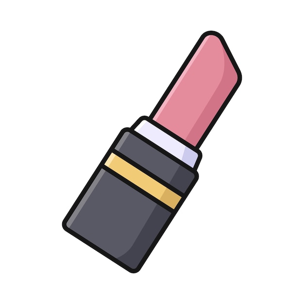 plantilla de diseño vectorial de icono de lápiz labial en fondo blanco