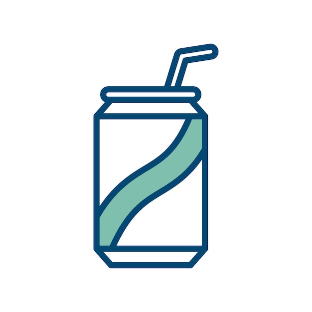 plantilla de diseño vectorial de icono de lata de refresco en fondo blanco