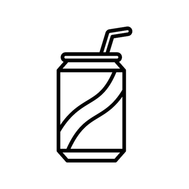 plantilla de diseño vectorial de icono de lata de refresco en fondo blanco