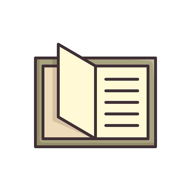 plantilla de diseño vectorial de icono de libro de notas simple y limpia