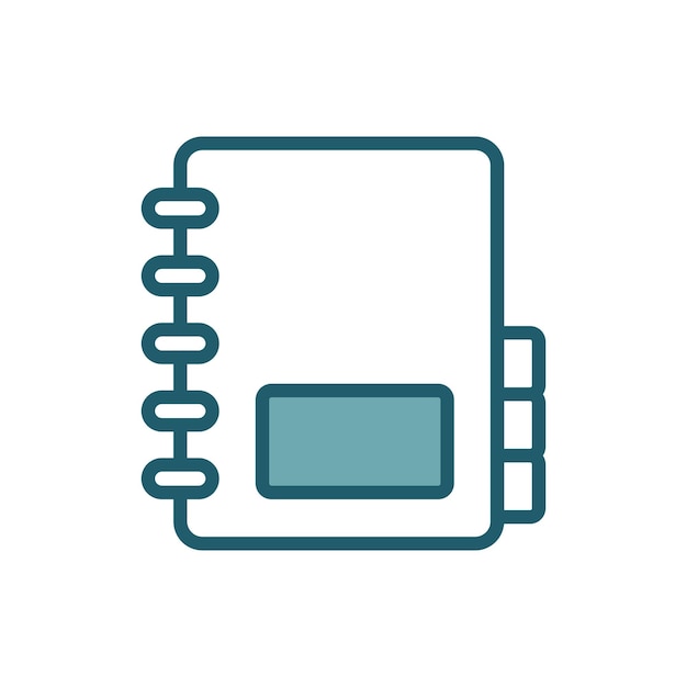 plantilla de diseño vectorial de icono de libro de notas simple y limpia