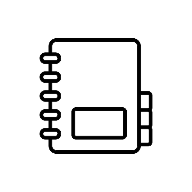 plantilla de diseño vectorial de icono de libro de notas simple y limpia