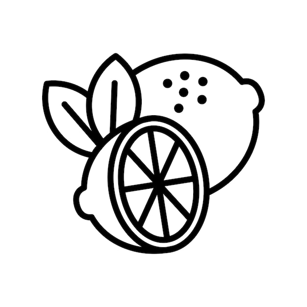 plantilla de diseño vectorial de icono de limón en fondo blanco
