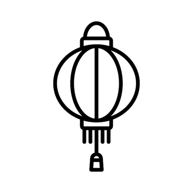 plantilla de diseño vectorial de icono de linterna china con fondo blanco