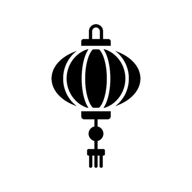 plantilla de diseño vectorial de icono de linterna china con fondo blanco