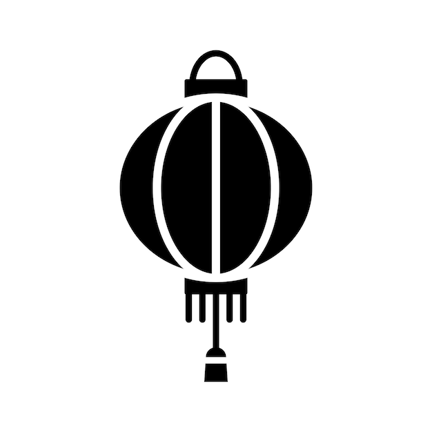 plantilla de diseño vectorial de icono de linterna china con fondo blanco