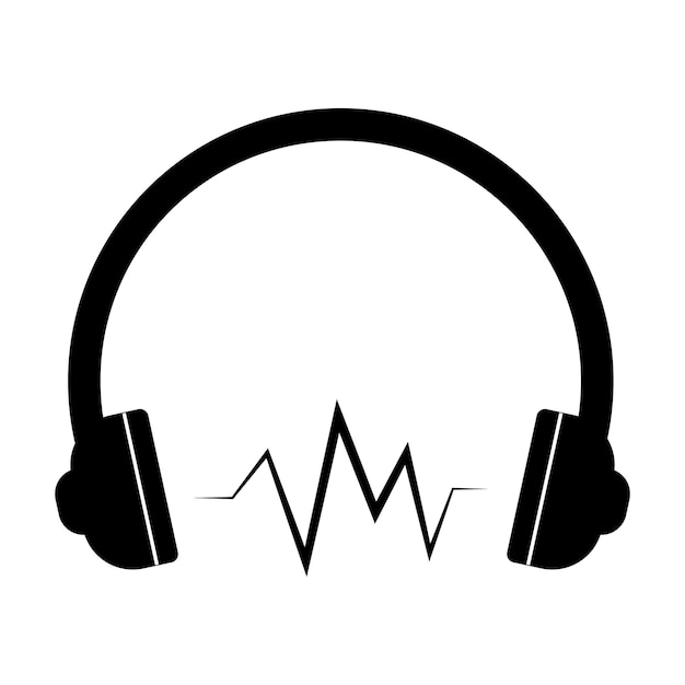 plantilla de diseño vectorial del icono del logotipo de los auriculares