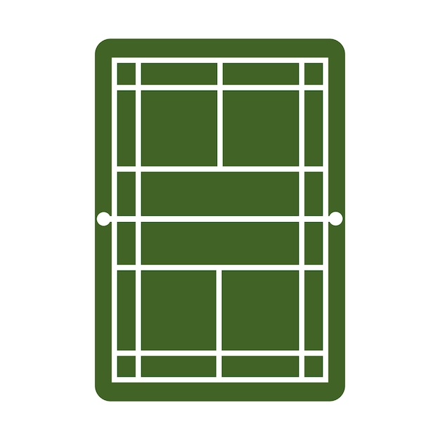 plantilla de diseño vectorial del icono del logotipo de la cancha de bádminton