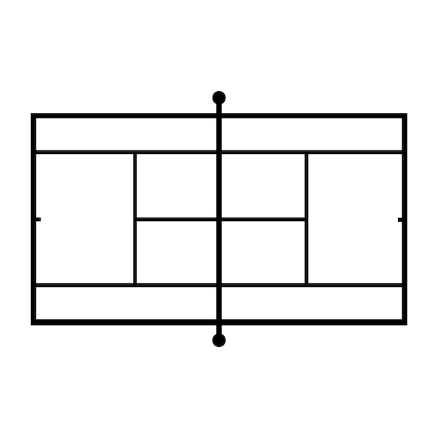 plantilla de diseño vectorial del icono del logotipo de la cancha de tenis