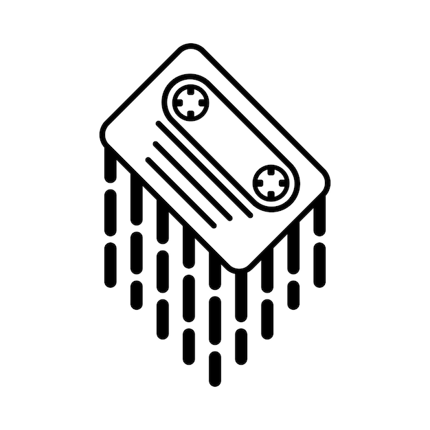 Vector plantilla de diseño vectorial del icono del logotipo de la cinta cassette