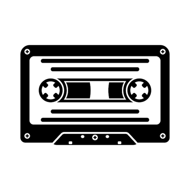 plantilla de diseño vectorial del icono del logotipo de la cinta cassette