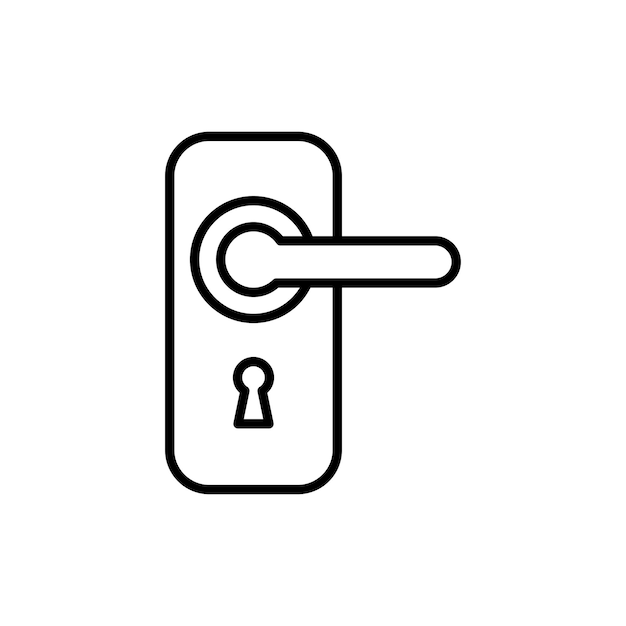 Plantilla de diseño vectorial del icono del mango de la puerta