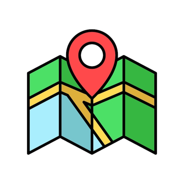 plantilla de diseño vectorial de icono de mapa con fondo blanco