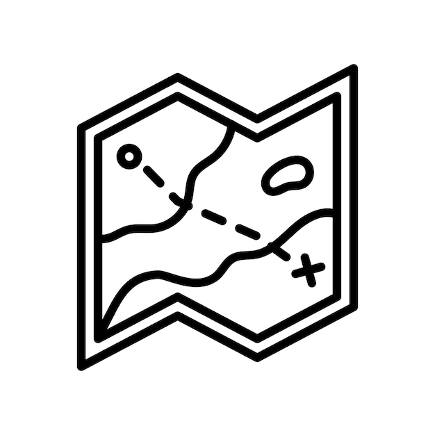 plantilla de diseño vectorial de icono de mapa con fondo blanco