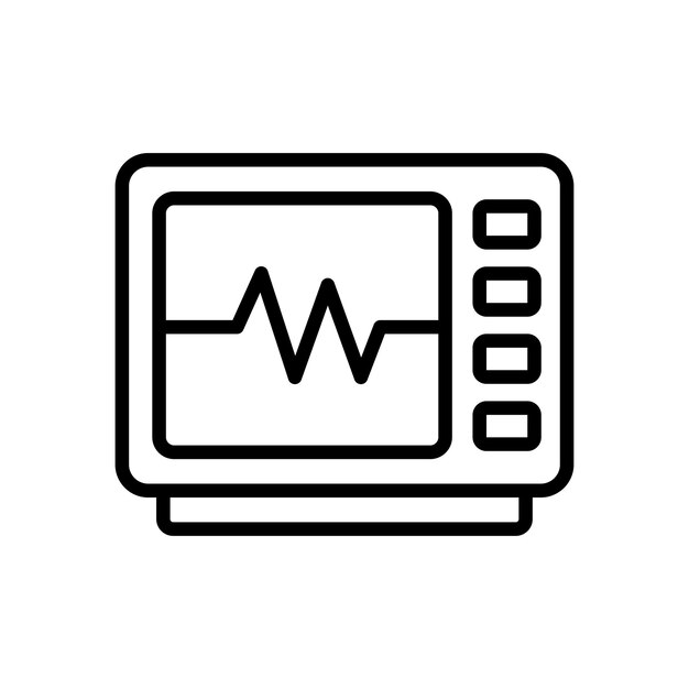 La plantilla de diseño vectorial del icono de la máquina de ECG es simple y limpia