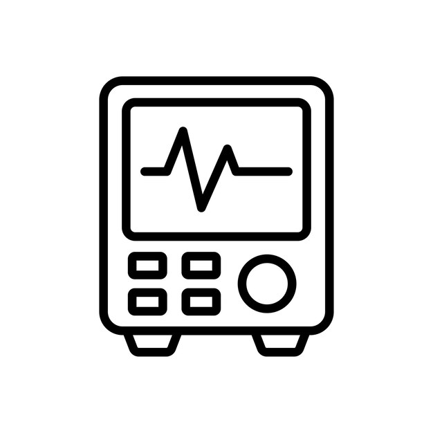 La plantilla de diseño vectorial del icono de la máquina de ECG es simple y limpia