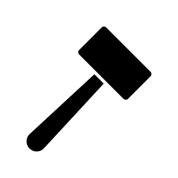 plantilla de diseño vectorial de icono de martillo en fondo blanco