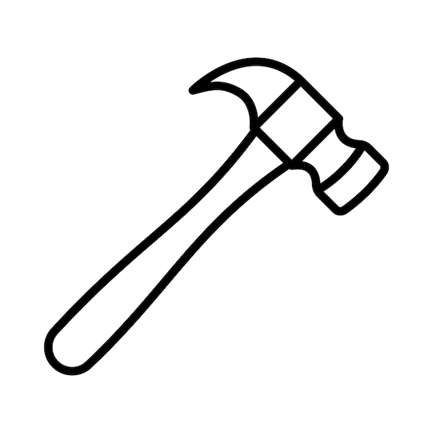 plantilla de diseño vectorial de icono de martillo en fondo blanco