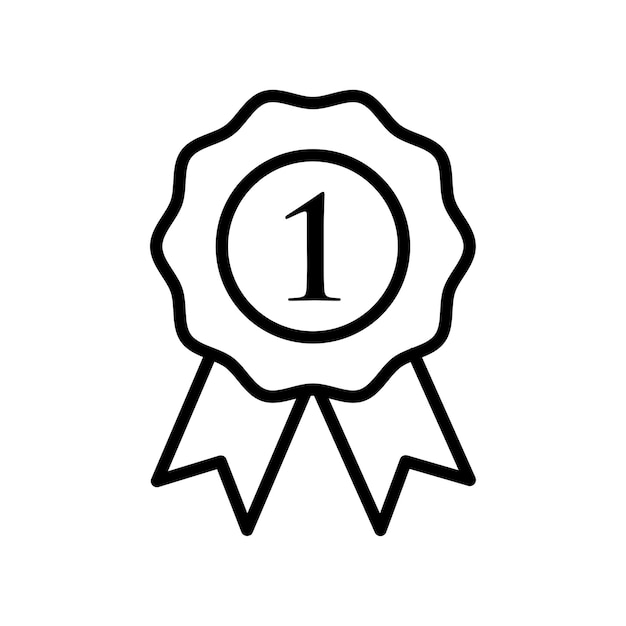 plantilla de diseño vectorial de icono de medalla de premio en fondo blanco