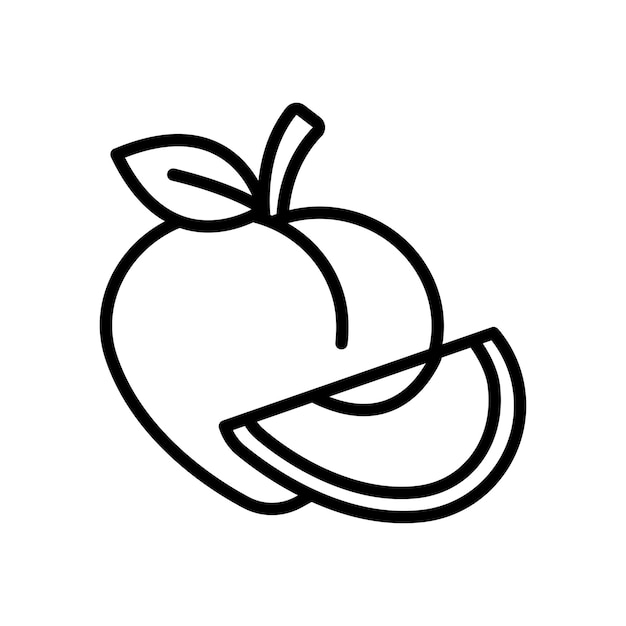 plantilla de diseño vectorial de icono de melocotón simple y limpia