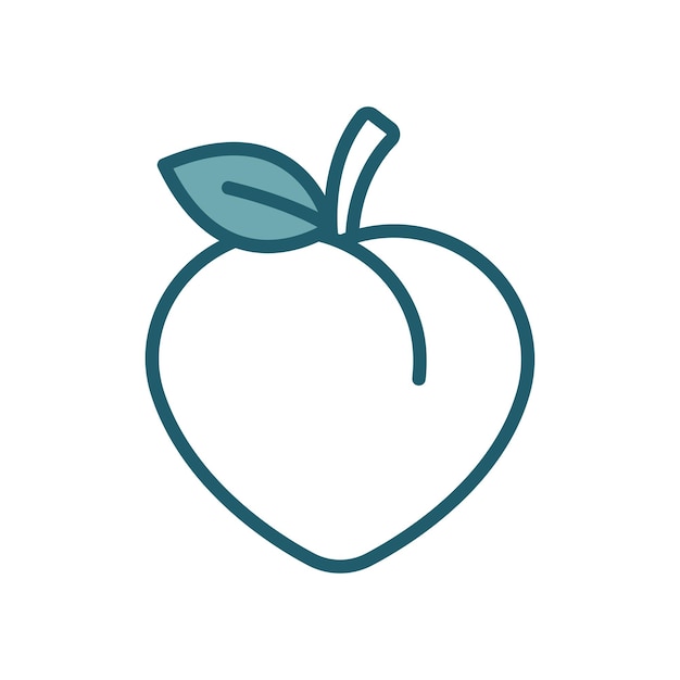 plantilla de diseño vectorial de icono de melocotón simple y limpia