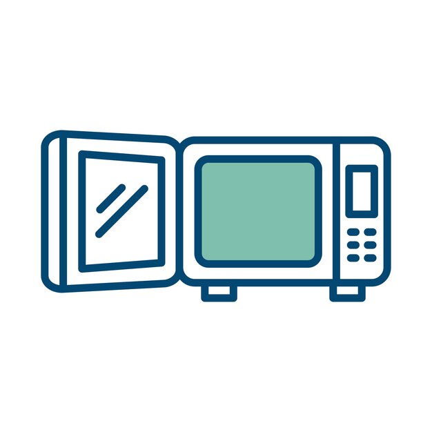 plantilla de diseño vectorial de icono de microondas en fondo blanco