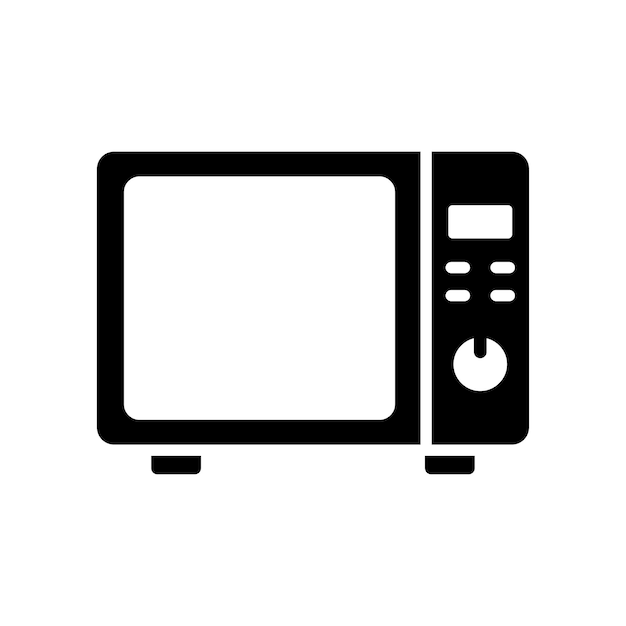 plantilla de diseño vectorial de icono de microondas en fondo blanco