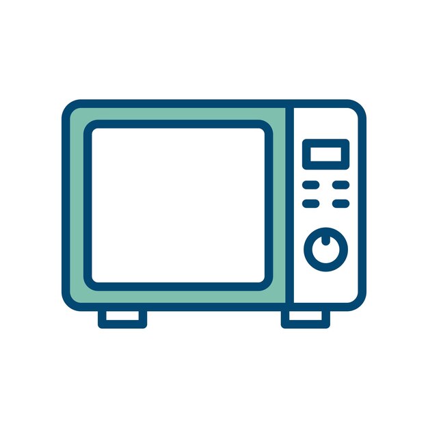 plantilla de diseño vectorial de icono de microondas en fondo blanco