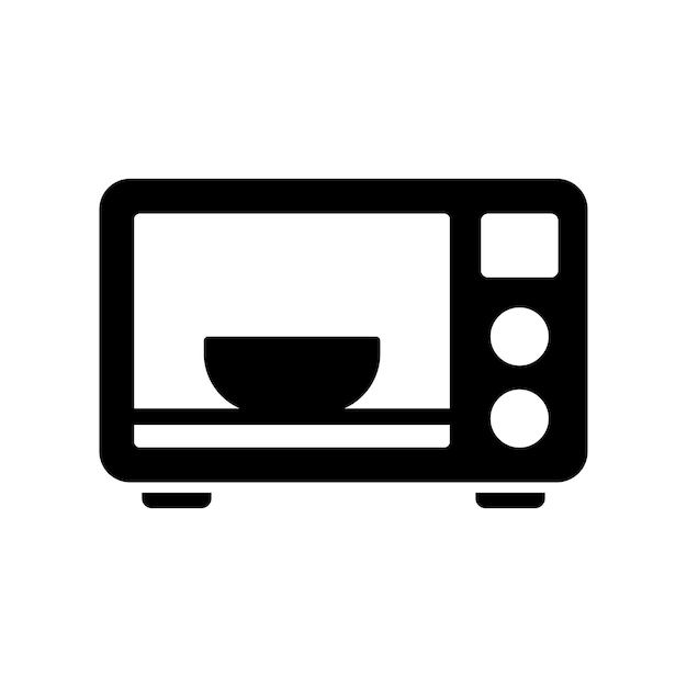 plantilla de diseño vectorial de icono de microondas simple y limpia