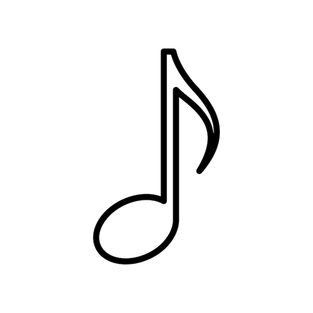 plantilla de diseño vectorial de icono de nota de música con fondo blanco