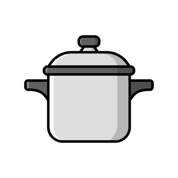 plantilla de diseño vectorial del icono de la olla a presión simple y limpia