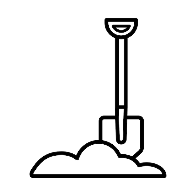 plantilla de diseño vectorial de icono de pala con fondo blanco
