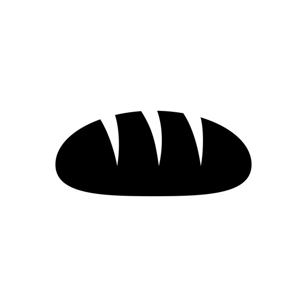 plantilla de diseño vectorial de icono de pan con fondo blanco